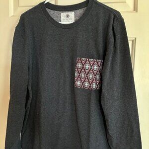 On The Byas Mens Long Sleeve Gray  Shirt Pullover Size Large